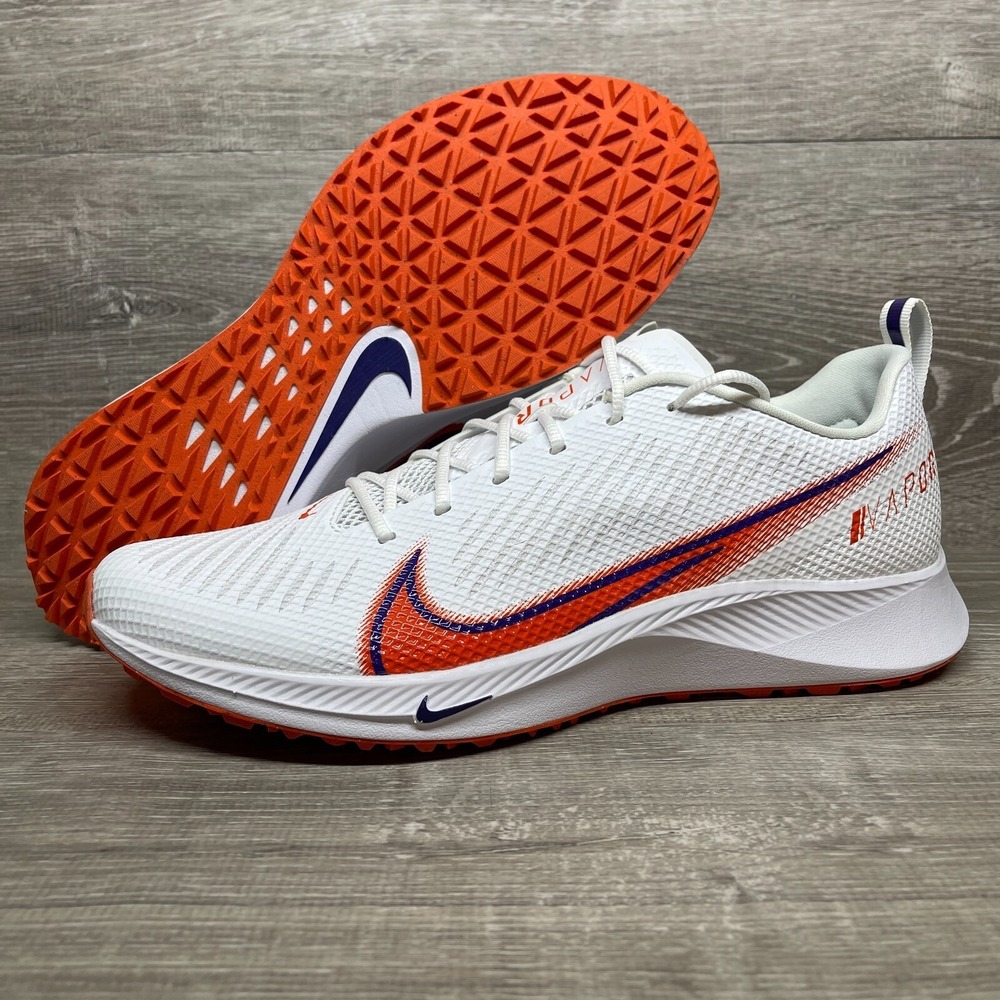 Nike Clemson Tigers Vapor Edge White Football Turf Shoes Mens Size 12 CV1672-112